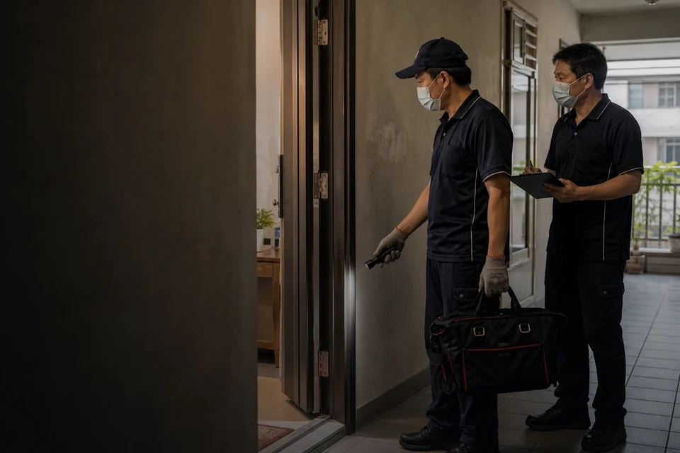 竝藤防治人員到府勘查與準備施工